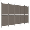 The Living Store Kamerscherm Antraciet 250x200 cm - Opvouwbaar - Stof - Polyester - IJzer