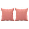 The Living Store Sierkussens - Fluweel - Met inzetstukken - Praktische bankkussens - Roze - 40 x 40 cm - 2 stuks