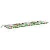 The Living Store Tuinbankkussen - Polyester - 200x50x7 cm - Met vogels - bladeren en bloemen