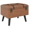 The Living Store Hocker - Kunstleer - 40x33x33cm - Met opbergruimte