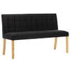 The Living Store Bank Velvet - 140x56x86cm - Zwart