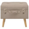 The Living Store Kruk - Kruk - 40x33x33 cm - Beige - Polyester