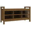 The Living Store Halbank Massief Grenenhout - Gangmeubel 110x40x60 cm - Honingbruin