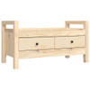 The Living Store Halbank Grenenhout - Massief - 80 x 40 x 43 cm - Met opbergruimte