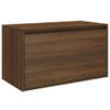 The Living Store Halbank Bruineiken - Bewerkt hout - 80 x 40 x 45 cm - Multifunctioneel