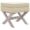 The Living Store Kruk Vintage Beige - 45x45x49 cm - Opbergruimte - Schuimvulling