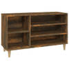 The Living Store Schoenenkast - gerookt eiken - 102 x 36 x 60 cm - met opbergruimte