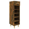 The Living Store Schoenenkast Gerookt Eiken - 30 x 35 x 105 cm - Ruimtebesparend