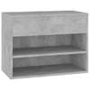 The Living Store Schoenenkast Concrete - 60 x 30 x 45 cm - Trendy opbergbank - Spaanplaat - Montage vereist