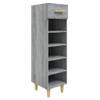 The Living Store Schoenenkast - Grijs Sonoma Eiken - 30 x 35 x 105 cm - Voldoende Opbergruimte