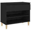 The Living Store Schoenenkast Zwart 70 x 36 x 60 cm - Bewerkt hout - Voldoende opbergruimte