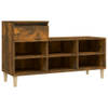 The Living Store Schoenenkast - Gerookt eiken - 102 x 36 x 60 cm - Duurzaam hout - Veel opbergruimte