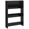 The Living Store Schoenenkast - 60x18x90 cm - Hoogglans zwart - spaanplaat