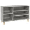 The Living Store Schoenenkast - Betongrijs - 102 x 36 x 60 cm - Stabiel - Ruimtebesparend