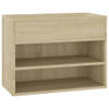 The Living Store Opbergbank Sonoma Eiken - 60x30x45 cm - Schoenenkast met 2 schappen