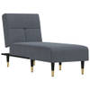 The Living Store Chaise Longue Donkergrijs - Verstelbaar - Fluwelen bekleding - Stevig frame - Elegante uitstraling