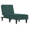 The Living Store Verstelbare Chaise Longue - Fluweel - Donkergroen - 55x140x70 cm - Multifunctioneel