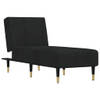 The Living Store Chaise Longue Verstelbaar - Zwart Fluweel - 55x140x70 cm - Multifunctioneel