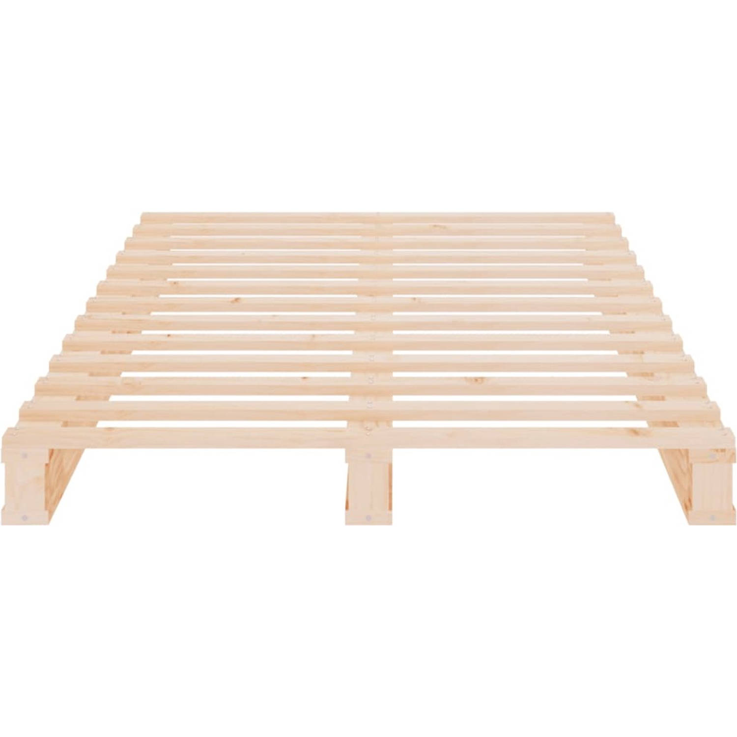 The Living Store Palletbed - Massief grenenhout - 90 x 200 cm - Rustieke uitstraling