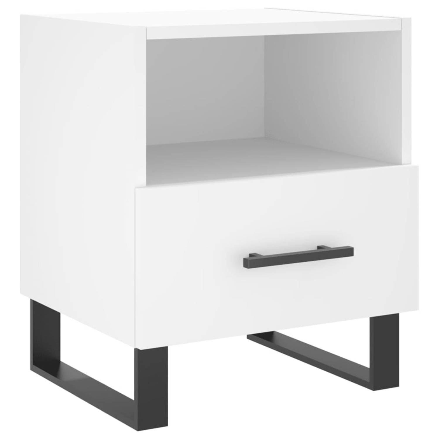 The Living Store Nachtkastje - Wit - 40 x 35 x 47.5 cm - Opbergruimte en Displayfunctie