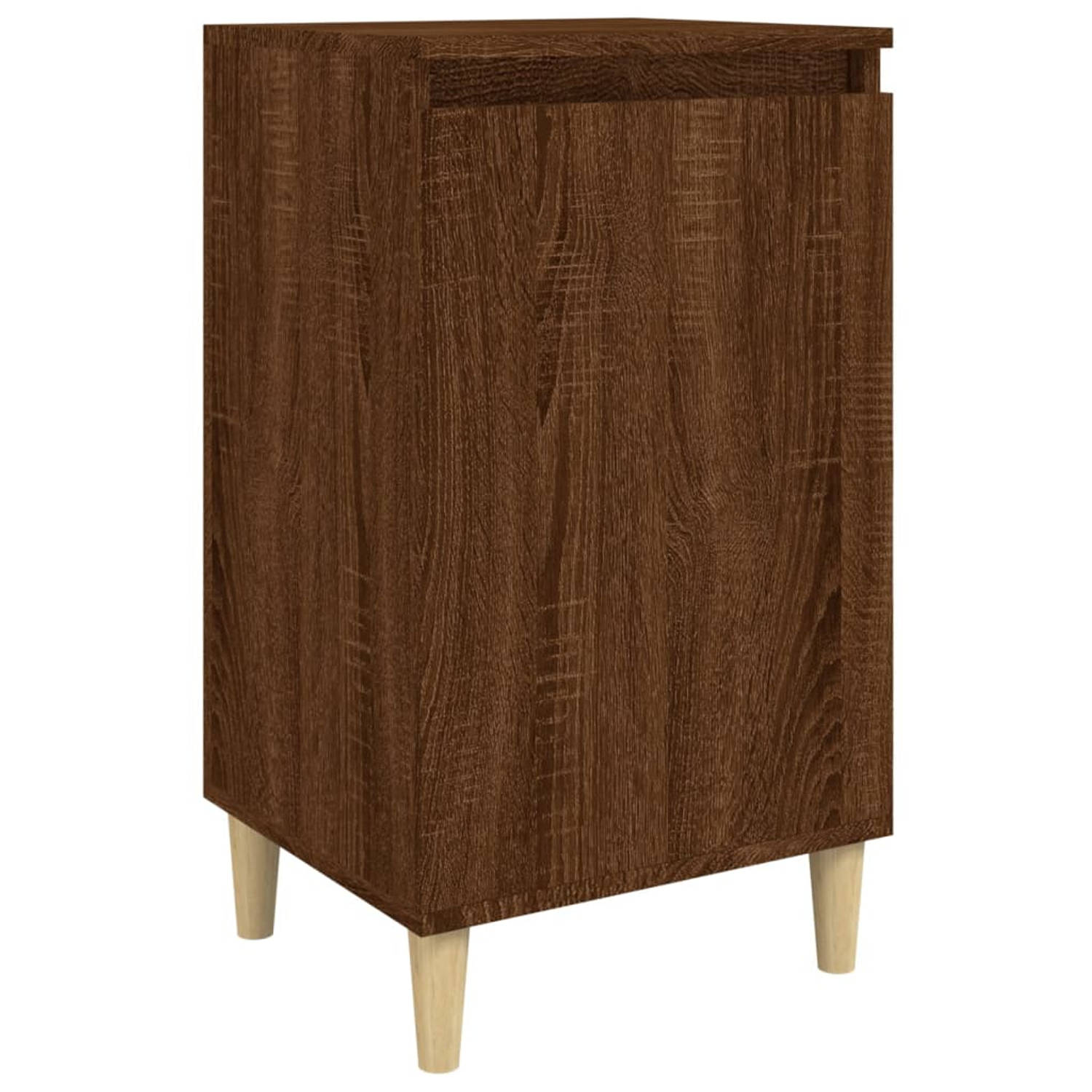 The Living Store Nachtkastje 40x35x70 cm bewerkt hout bruineikenkleurig - Kast