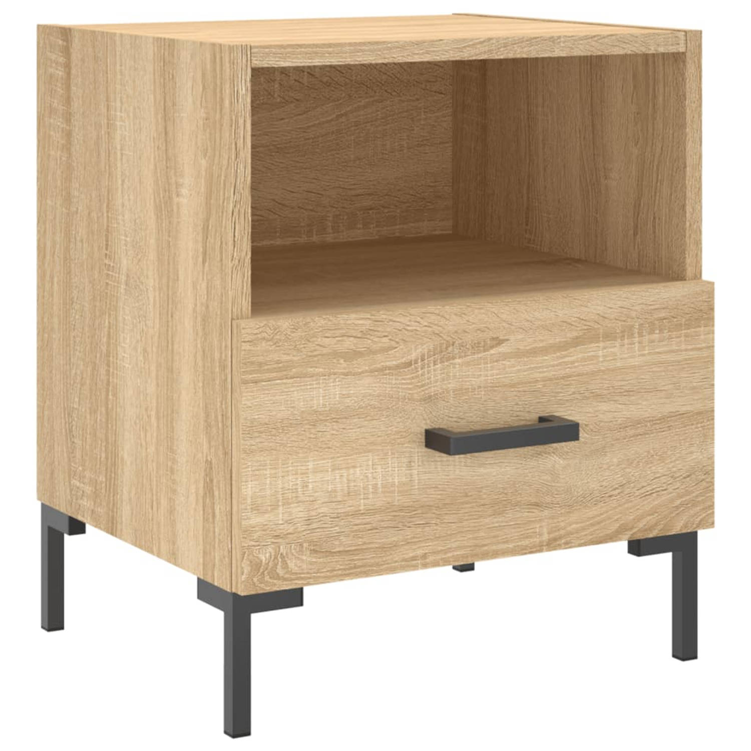 The Living Store Nachtkastje Sonoma Eiken - 40x35x47.5cm - Duurzaam bewerkt hout - Veel opbergruimte