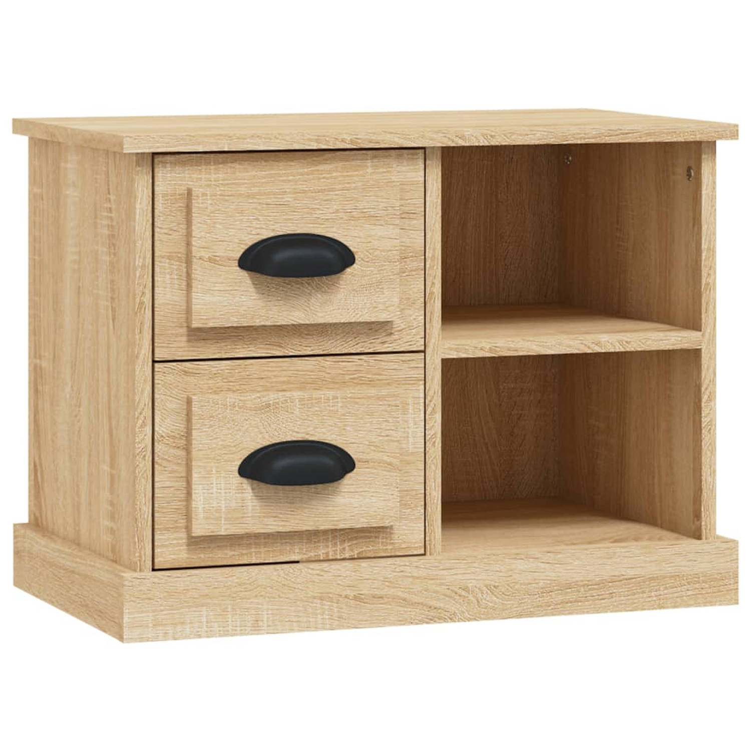 The Living Store Nachtkastje Sonoma Eiken - 60 x 35.5 x 45 cm - Duurzaam bewerkt hout