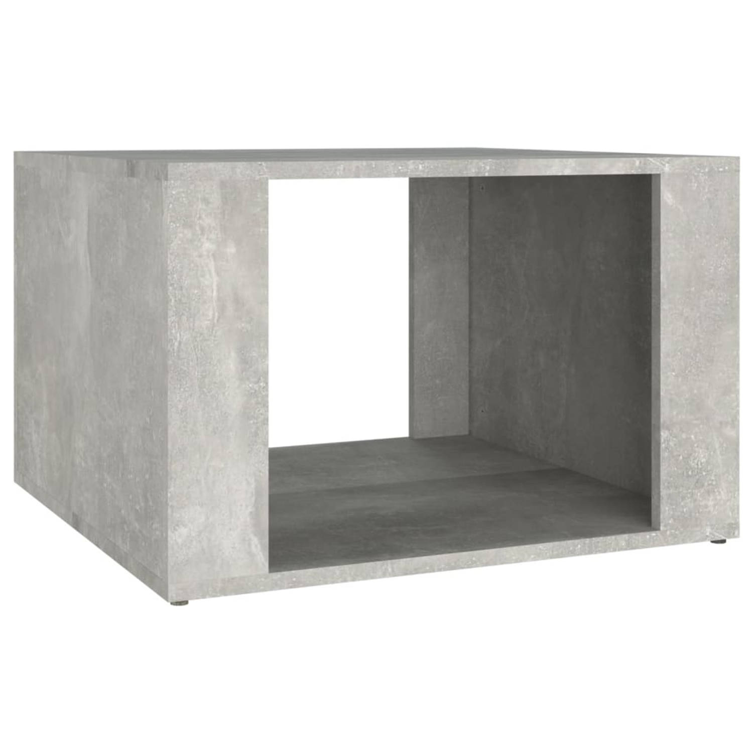 The Living Store Nachtkastje 57x55x36 cm bewerkt hout betongrijs - Kast
