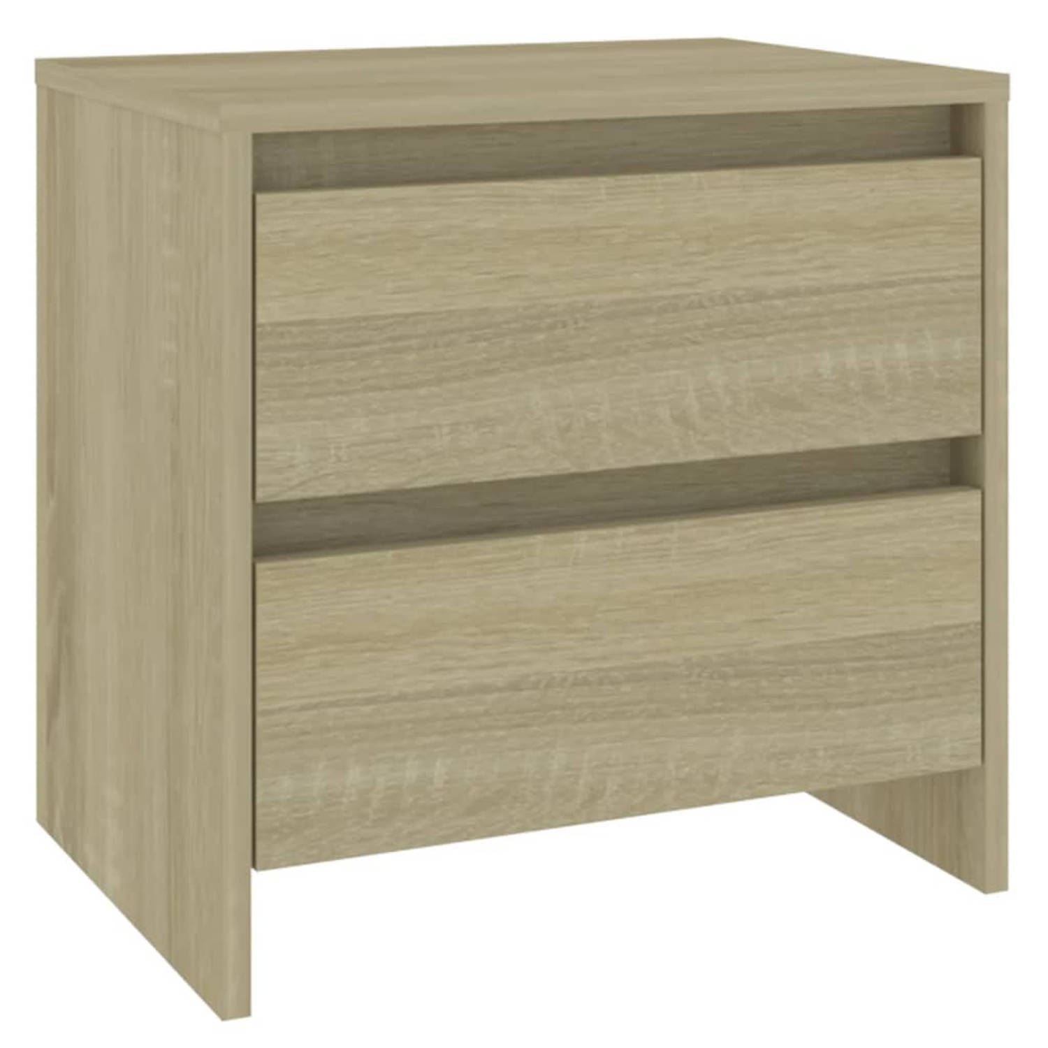 The Living Store Nachtkastje 45x34-5x44-5 cm spaanplaat sonoma eikenkleurig - Kast