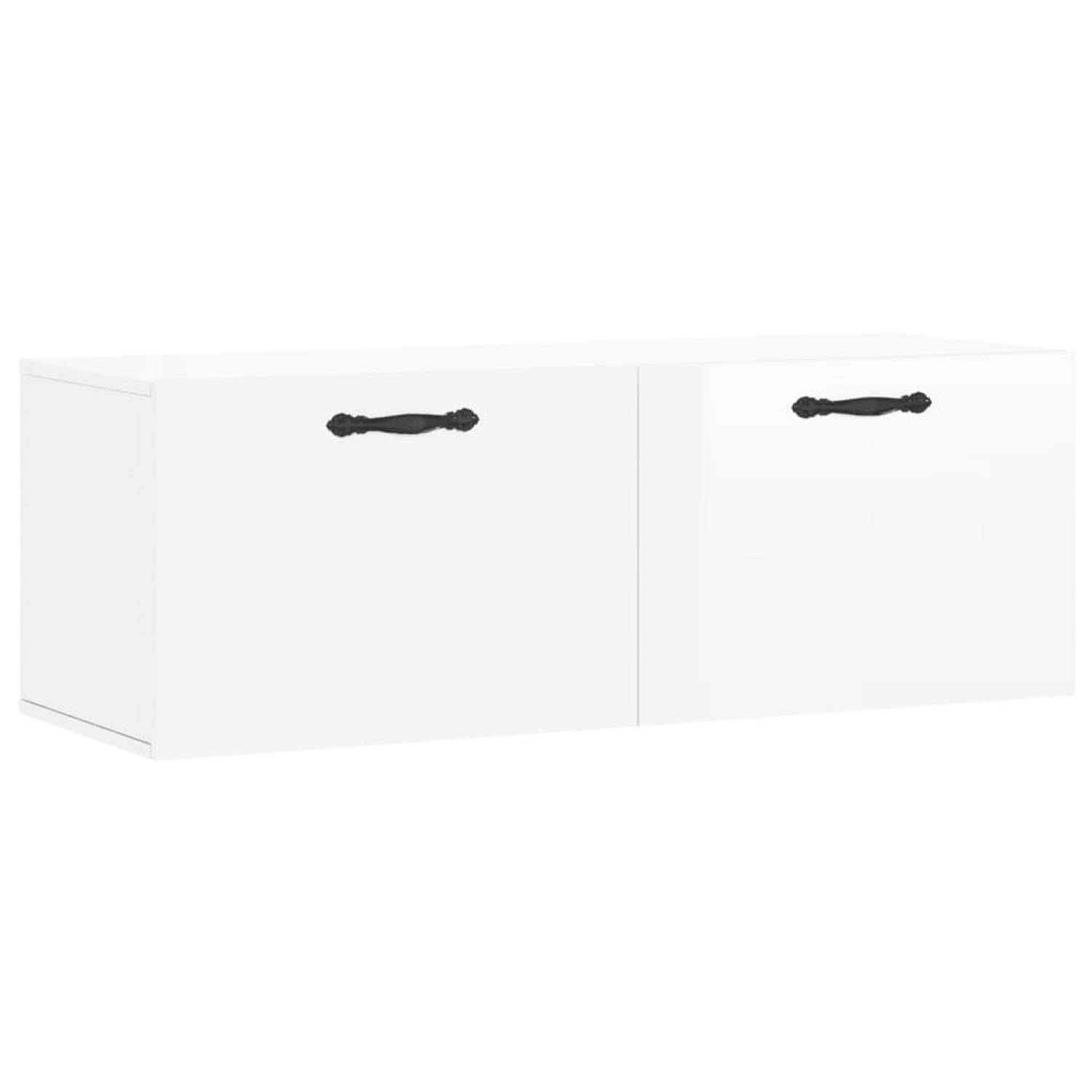 The Living Store Wandkast - Hoogglans wit - 60 x 36.5 x 35 cm - Duurzaam materiaal