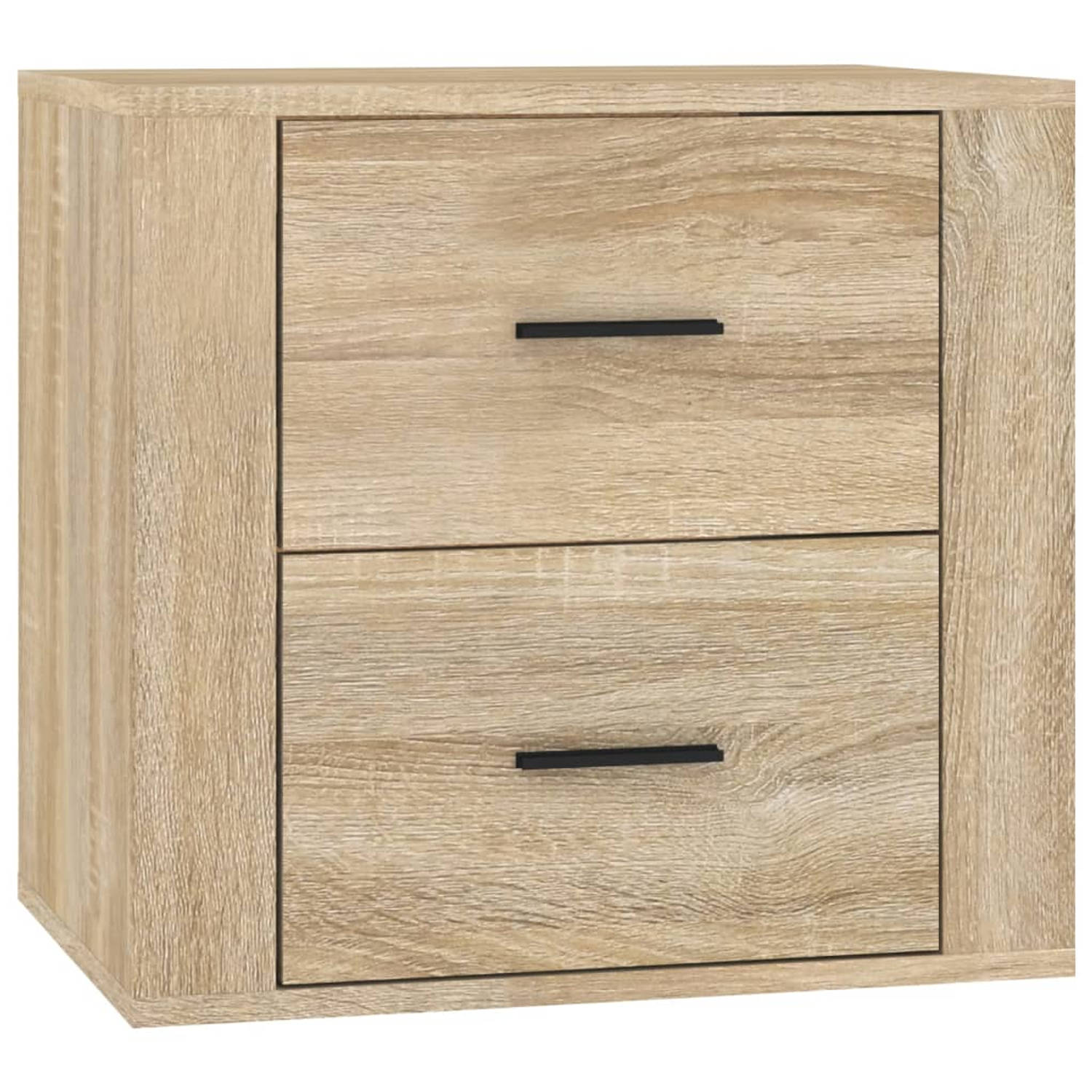 The Living Store Wandgemonteerd Nachtkastje - Sonoma Eiken - 50 x 36 x 47 cm - Bewerkt Hout