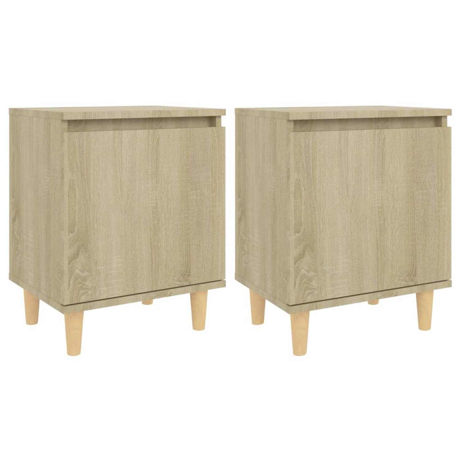 The Living Store Bedkastjes - Sonoma Eiken - 40 x 30 x 50 cm - Houten Poten