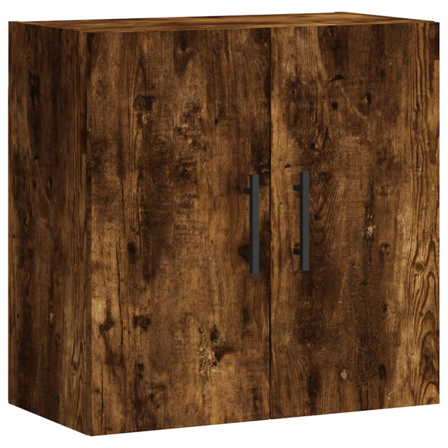 The Living Store Wandkast Gerookt Eiken - Zwevende kast - 60 x 31 x 60 cm - Duurzaam bewerkt hout