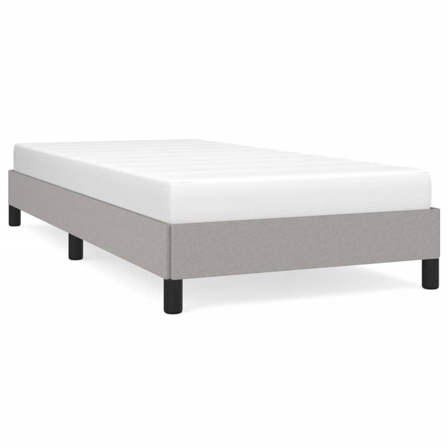 The Living Store Bedframe stof lichtgrijs 90x190 cm - Bedframe - Bedframes - Slaapmeubel - Bedbodem - Ledikant - Eenpersoonsbed - Slaapmeubels - Slaapmeubelen - Slaapmeubilair - Be