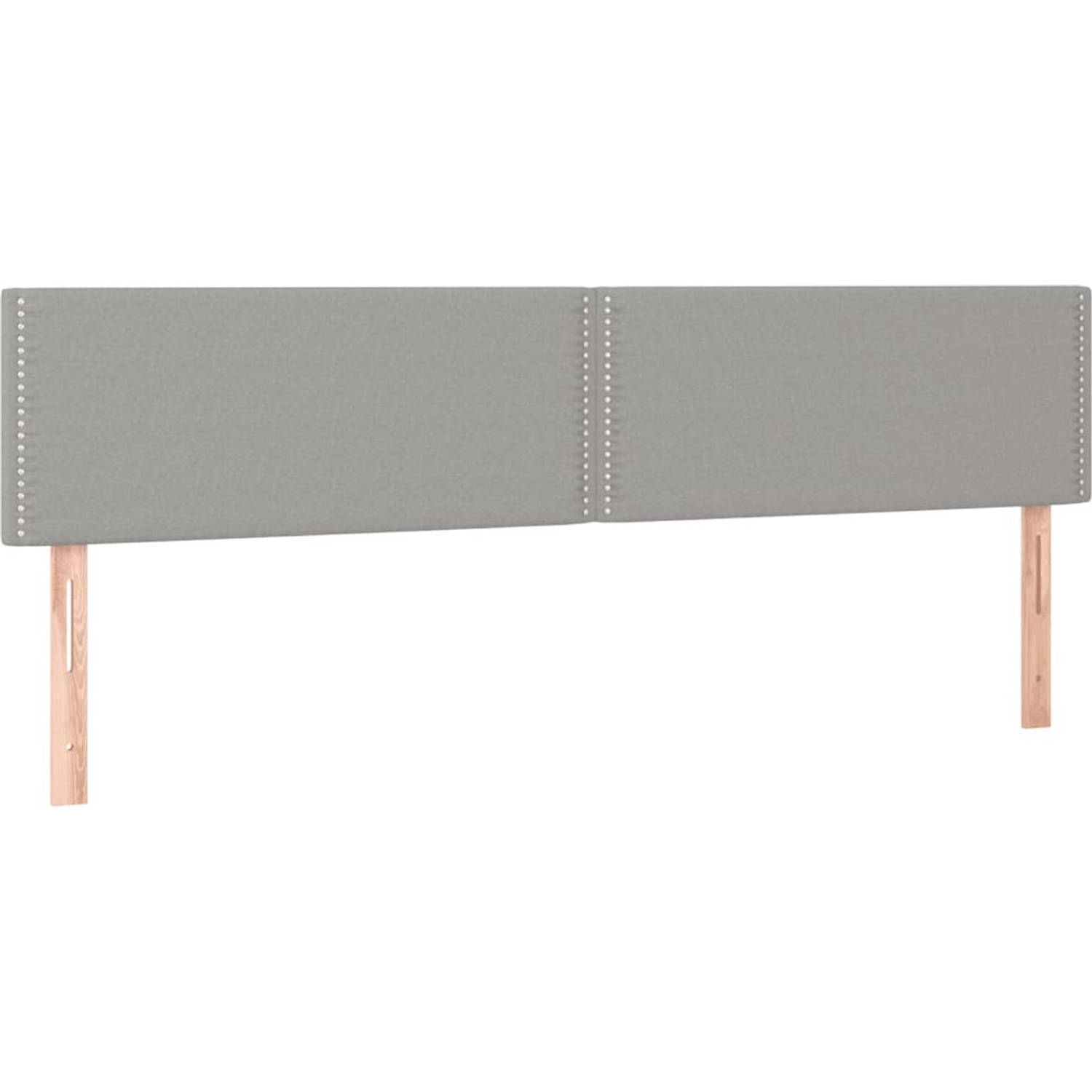 The Living Store Boxspringbed - Pocketvering - 180 x 200 cm - Lichtgrijs - Verstelbaar hoofdbord