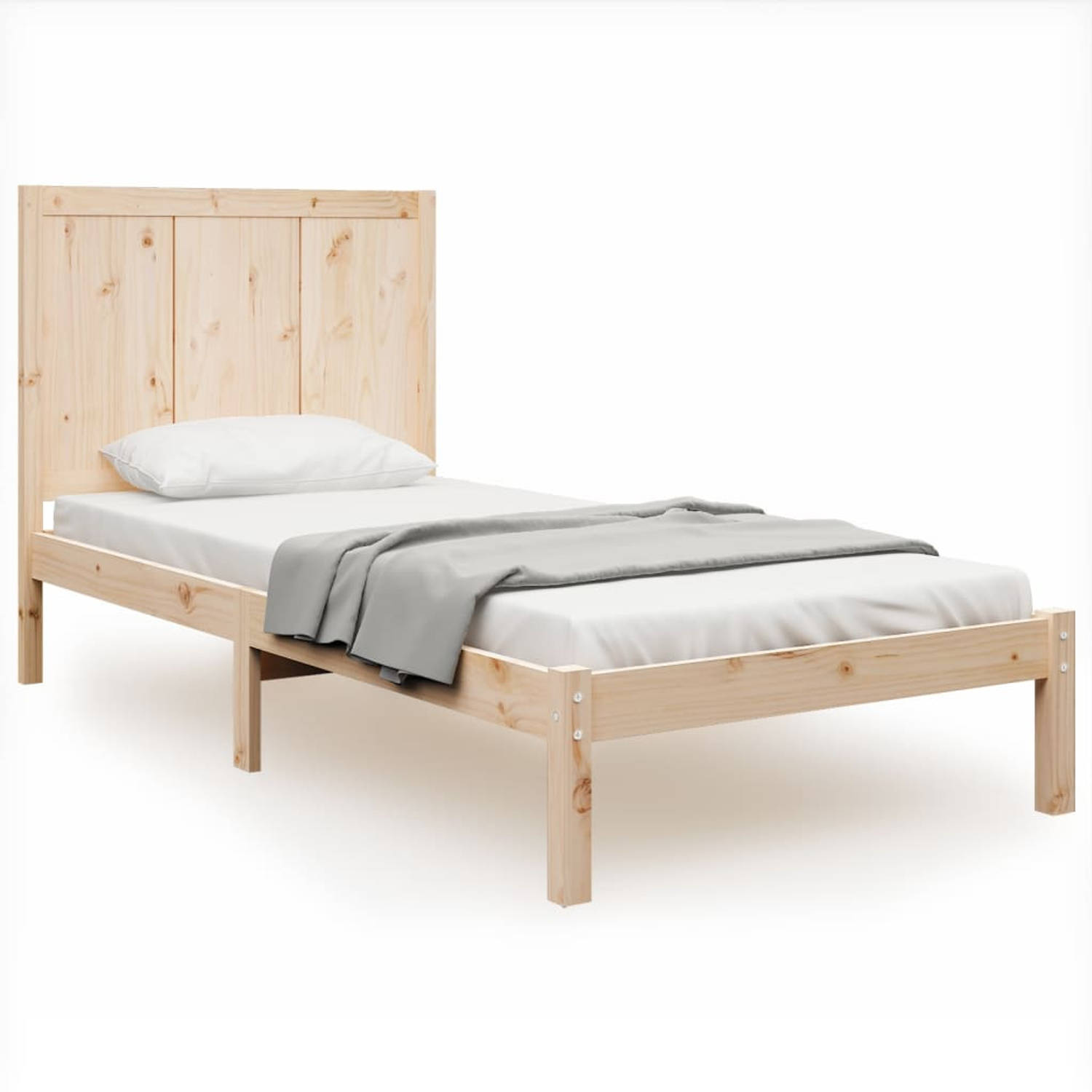 The Living Store Bedframe massief grenenhout 90x200 cm - Bedframe - Bedframes - Bed - Bedbodem - Ledikant - Bed Frame - Massief Houten Bedframe - Slaapmeubel - Eenpersoonsbed - Bed