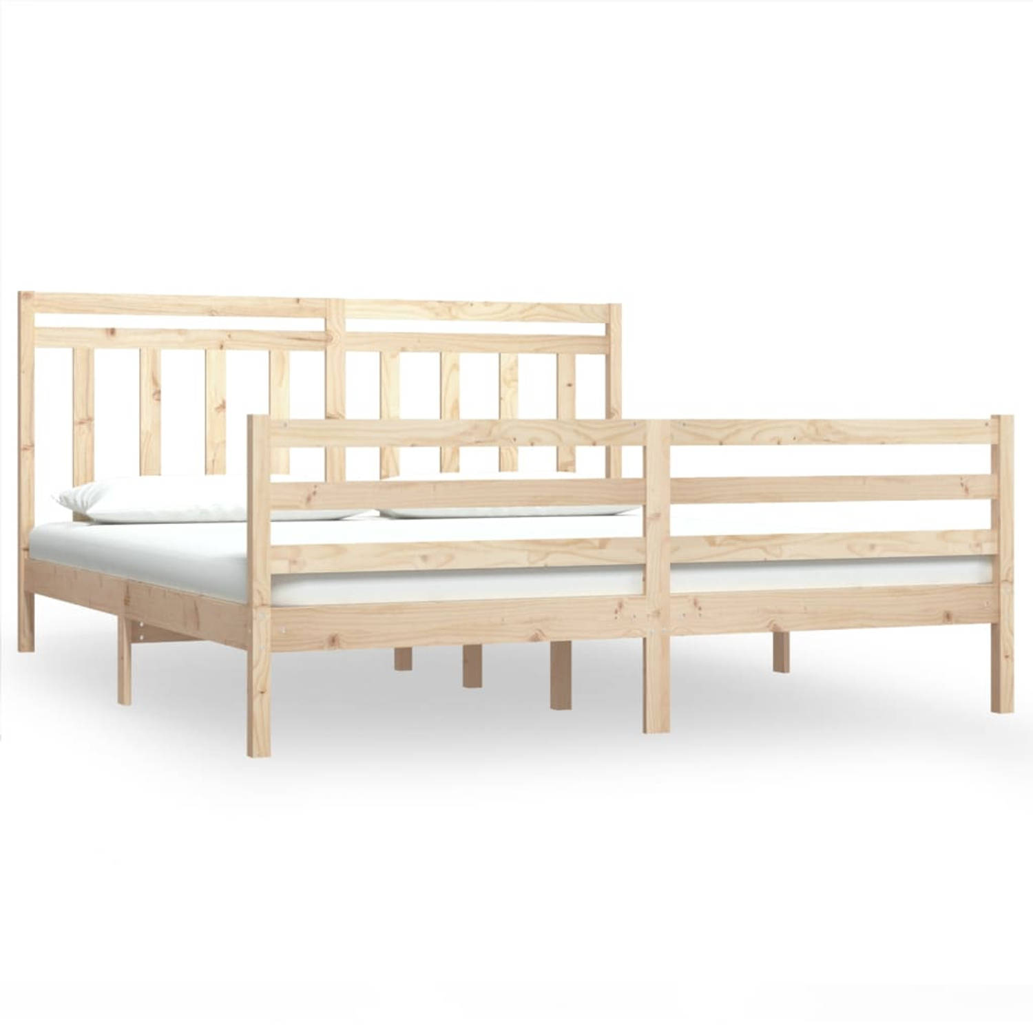 The Living Store Bedframe massief hout 180x200 cm 6FT Super King - Bedframe - Bedframes - Tweepersoonsbed - Bed - Bedombouw - Dubbel Bed - Frame - Bed Frame - Ledikant - Houten Bed