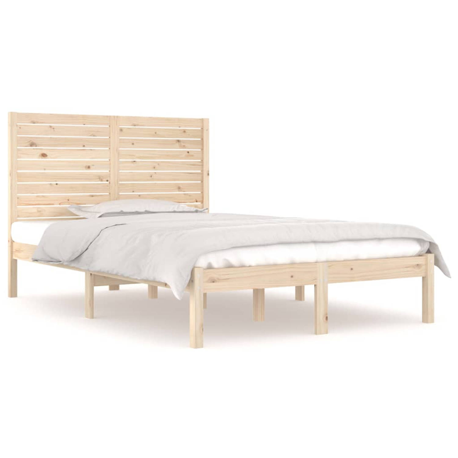 The Living Store Bedframe massief hout 120x190 cm 4FT Small Double - Bedframe - Bedframes - Tweepersoonsbed - Bed - Bedombouw - Dubbel Bed - Frame - Bed Frame - Ledikant - Bedframe