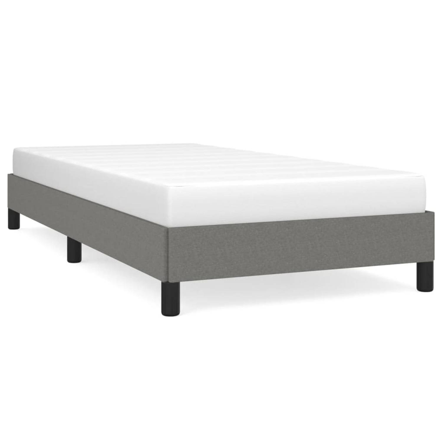 The Living Store Bedframe Donkergrijs - 203 x 93 x 25 cm - Multiplex lattenbodem