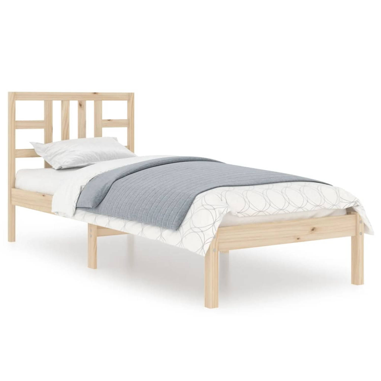 The Living Store Bedframe massief hout 90x200 cm - Bedframe - Bedframes - Eenpersoonsbed - Bed - Bedombouw - Ledikant - Houten Bedframe - Eenpersoonsbedden - Bedden - Bedombouwen -