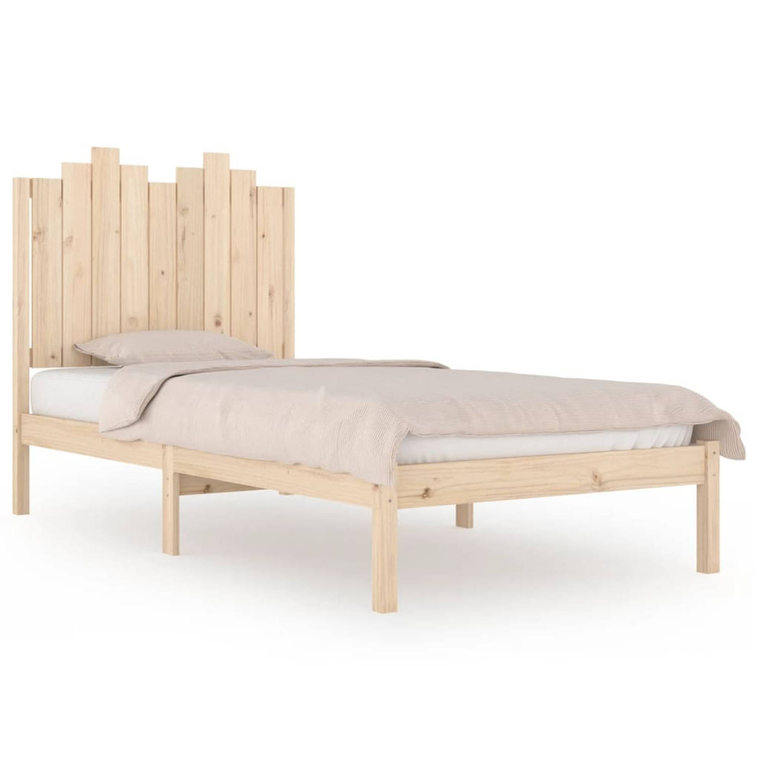 The Living Store Bedframe massief grenenhout 90x200 cm - Bedframe - Bedframes - Eenpersoonsbed - Bed - Bedombouw - Enkel Bed - Frame - Bed Frame - Ledikant - Houten Bedframe - Slaa
