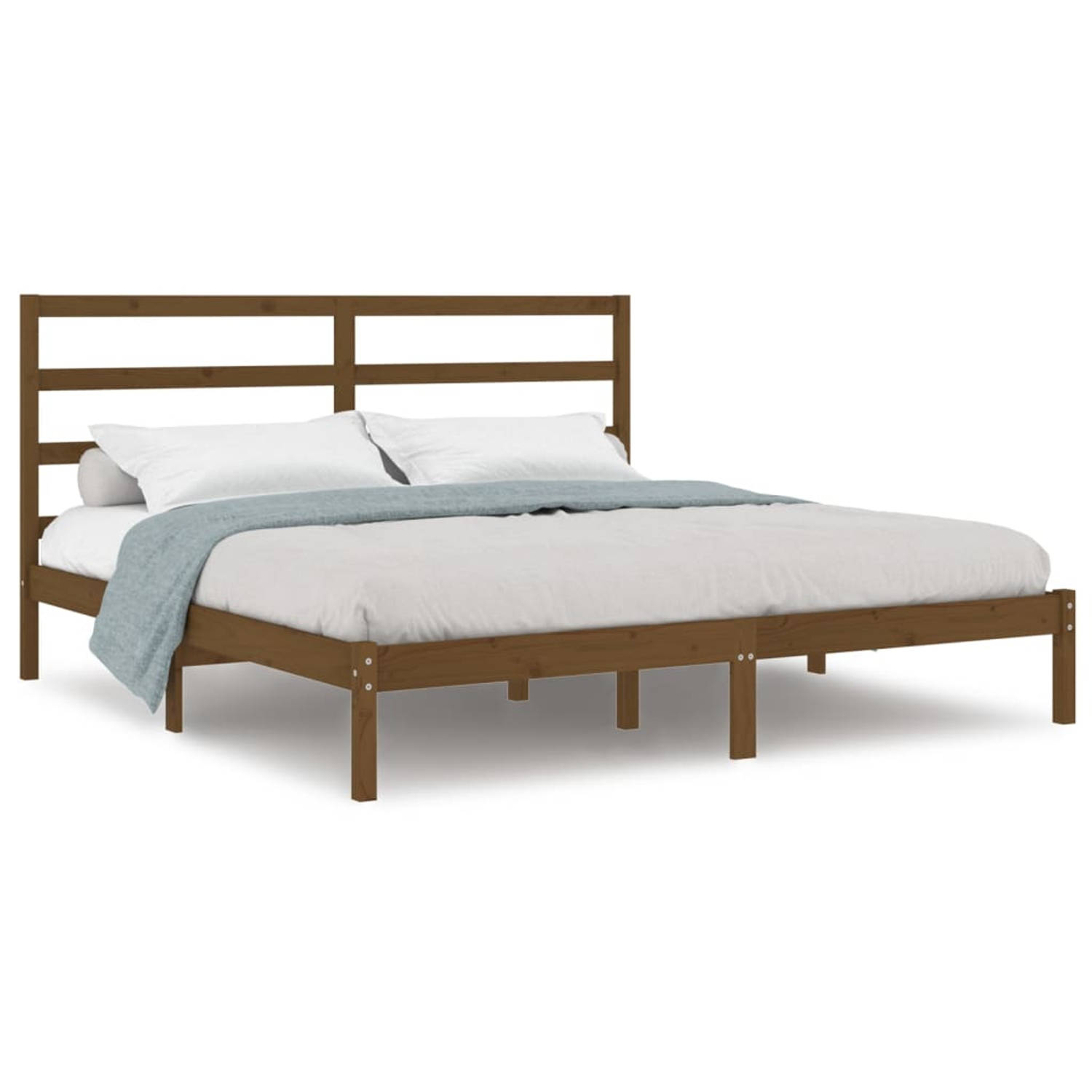 The Living Store Bedframe massief hout 180x200 cm 6FT Super King - Bedframe - Bedframes - Bed - Bedbodem - Ledikant - Bed Frame - Massief Houten Bedframe - Slaapmeubel - Tweepersoo