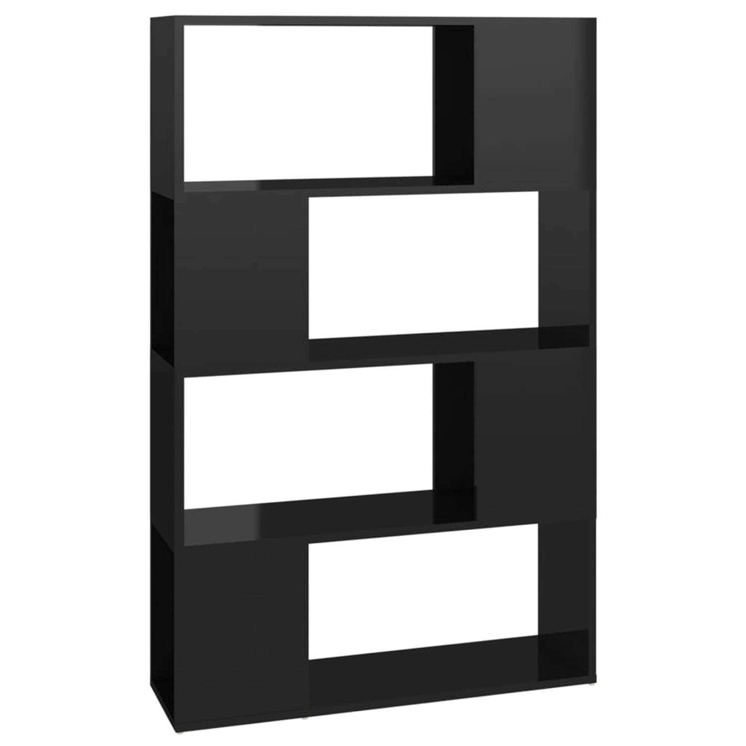 The Living Store Boekenkast Kamerverdeler 80 x 24 x 124.5 cm Hoogglans zwart