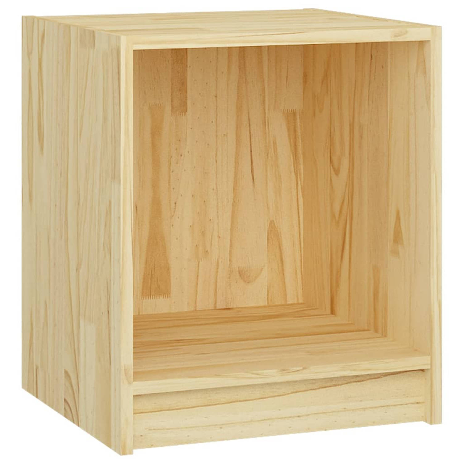 The Living Store Houten Nachtkastje - Grenenhout - 35.5 x 33.5 x 41.5 cm - Elegante Toevoeging