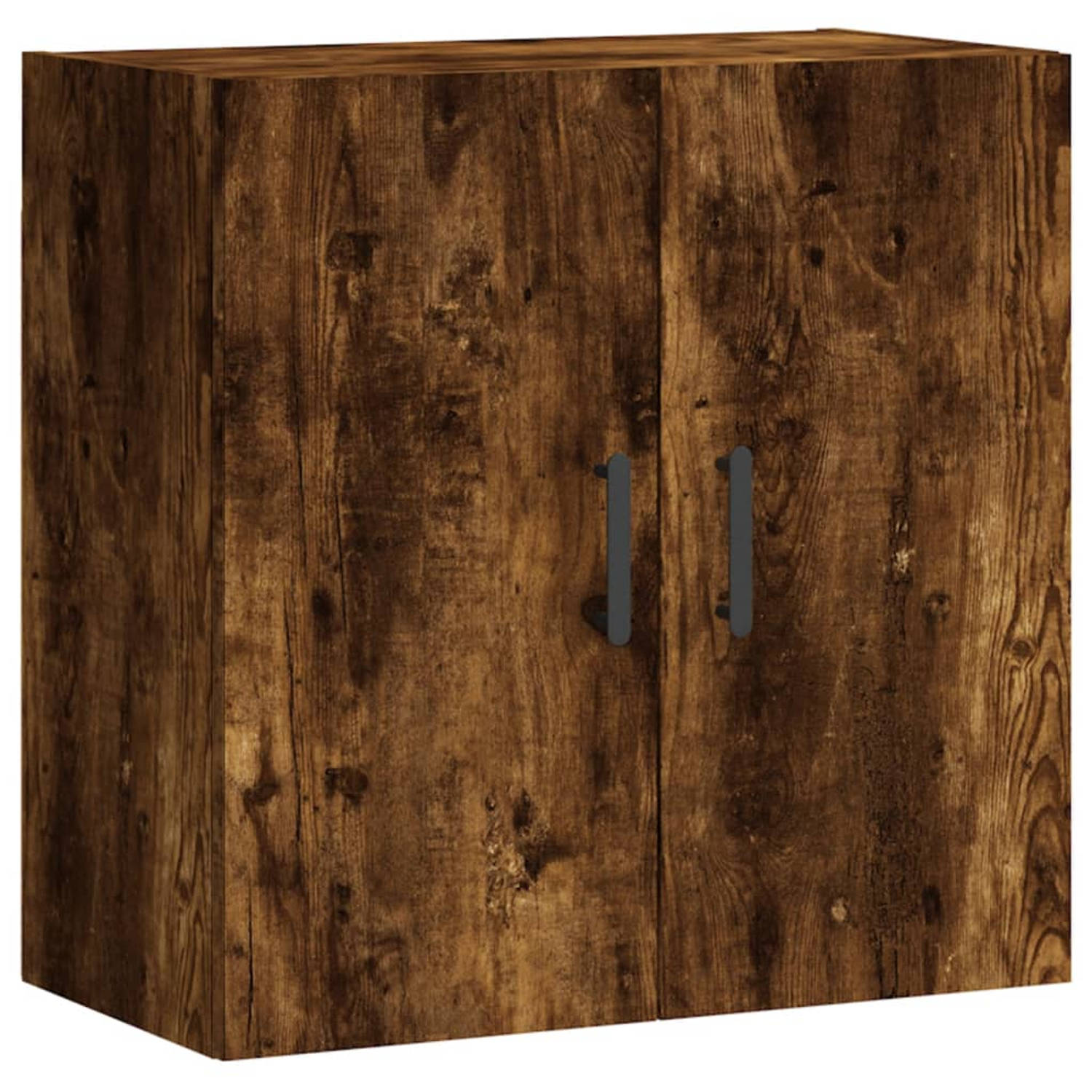 The Living Store Wandkast Gerookt Eiken - Zwevende Opbergkast - 60 x 31 x 60 cm - Duurzaam Hout