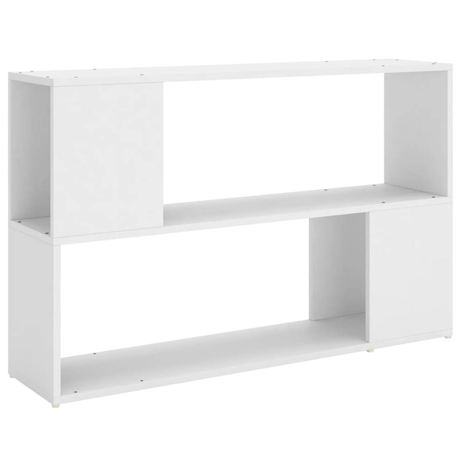 The Living Store Opbergkast - Boekenrek - 100 x 24 x 63 cm - Wit Gemaakt van bewerkt hout - Montage vereist