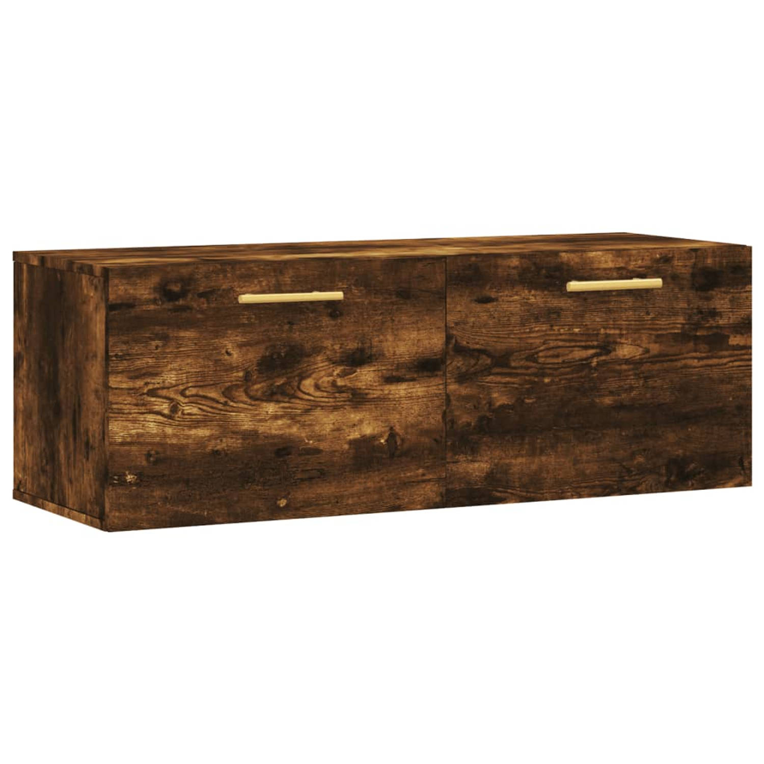 The Living Store Zwevende wandkast - Gerookt eiken - 100 x 36.5 x 35 cm (B x D x H)