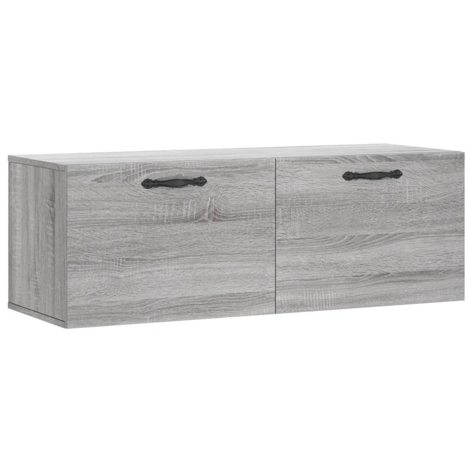 The Living Store Wandkast - Gray Sonoma Oak - 60 x 36.5 x 35 cm - Floating Display - Durable Material