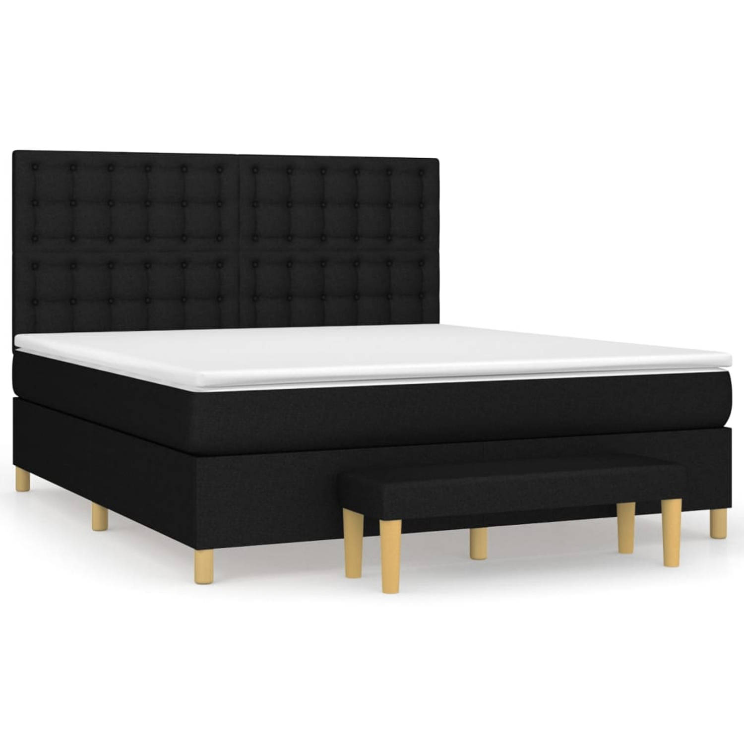 The Living Store Boxspringbed - Pocketvering - 180x200 cm - Zwart