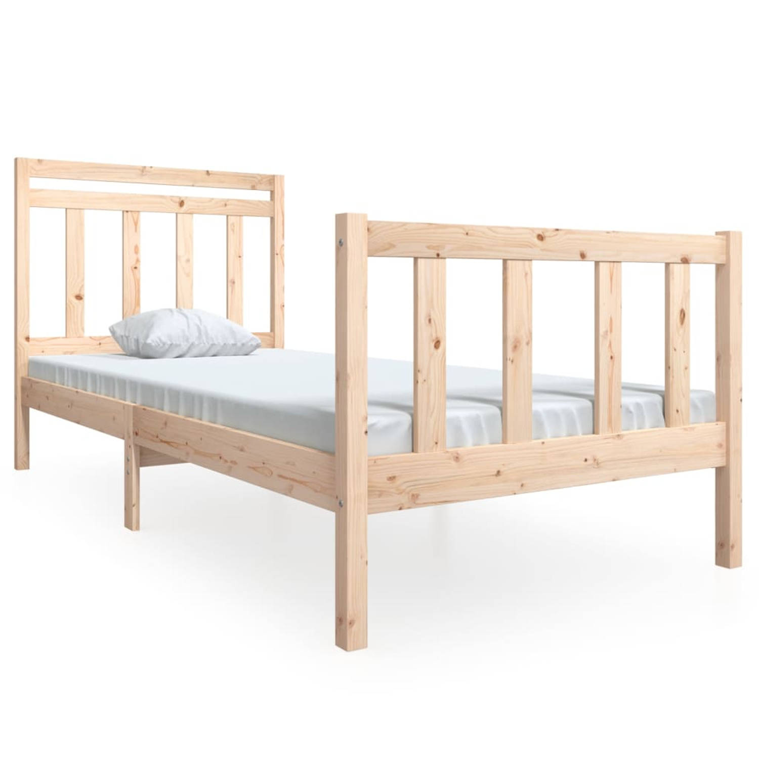 The Living Store Bedframe massief hout 90x190 cm 3FT6 Single - Bedframe - Bedframes - Eenpersoonsbed - Bed - Bedombouw - Frame - Bed Frame - Ledikant - Bedframe Met Hoofdeinde - Ee